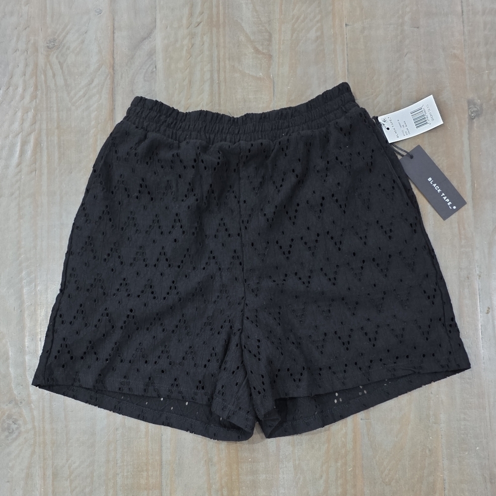 NWT Black Tape_ Eyelet Shorts #A0019